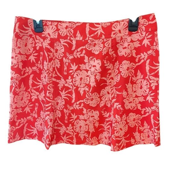 Rip Skirt Sz M Hawaiian Floral Hibiscus Orange & White Wrap Velcro Skirt - Picture 1 of 8